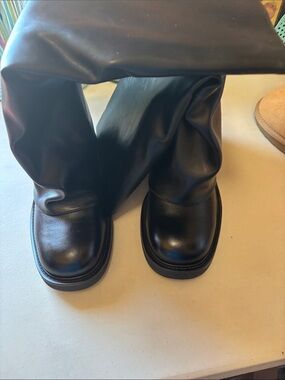 Women's Black Combat Moto Boots